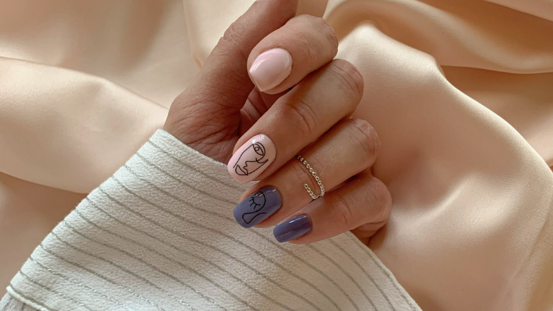 Nail Design Closeup Hand Art Acrylic Gel Manicure Fingernail Nail Design  Abstract. Stock Illustration - Illustration of nails, beauty: 280614683